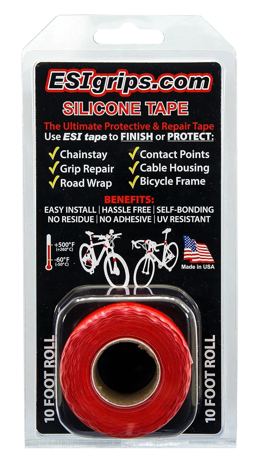 ESI Grip Silicone Tape 10ft Roll Red TR10R