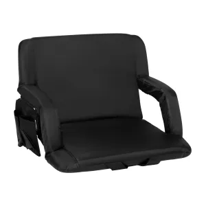 Extra Wide Lightweight Reclining Stadium Chair with Armrests, Padded Back & Seat with Dual Storage Pockets and Backpack Straps