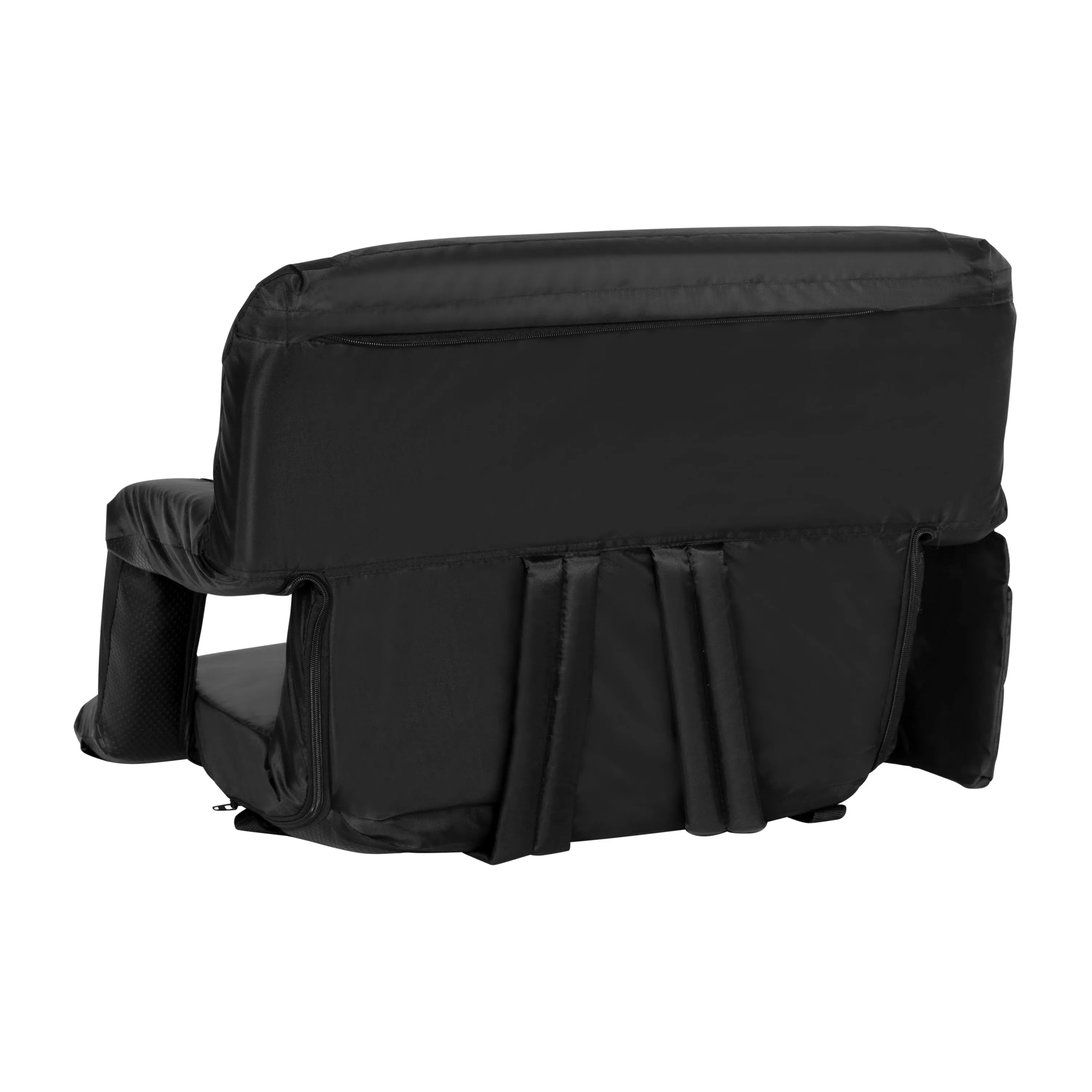 Extra Wide Lightweight Reclining Stadium Chair with Armrests, Padded Back & Seat with Dual Storage Pockets and Backpack Straps