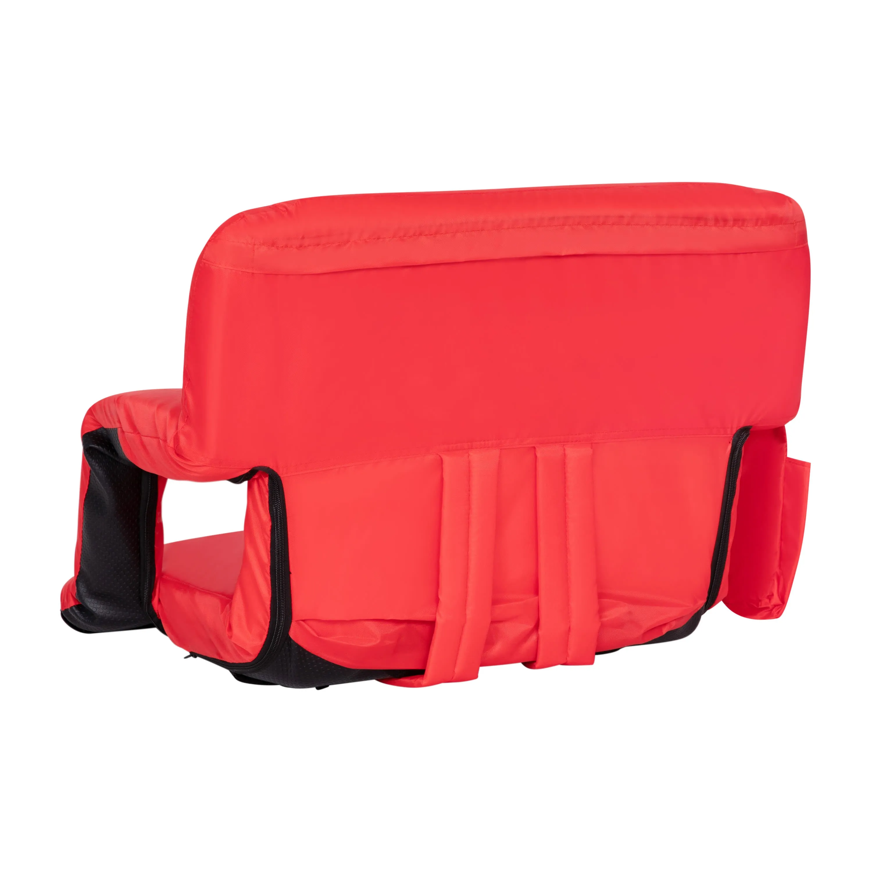 Extra Wide Lightweight Reclining Stadium Chair with Armrests, Padded Back & Seat with Dual Storage Pockets and Backpack Straps