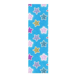 Fake Glitter Cartoon Star Blue Grip Tape roll Skateboard Waterproof Grip Tape Scooter Anti-Tearing Cruiser Skateboard Grip Tape 33×9 Inch