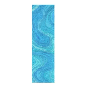 Fashion Abstract Line Art Blue Wave Designed Grip Tape roll Skateboard Decorative Non Slip Waterproof Cruiser Board Grip Tape antiderrapante para Scooter 33×9 Inch