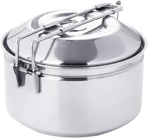 Fire-Maple Antarcti 1.0 Liter Stainless Steel Camping Bowls with Locking Lid, Camping Cook Pot Folding Handle