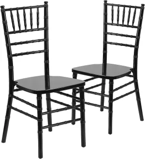 Flash Furniture 2 Pack HERCULES Series Black Wood Chiavari Chair