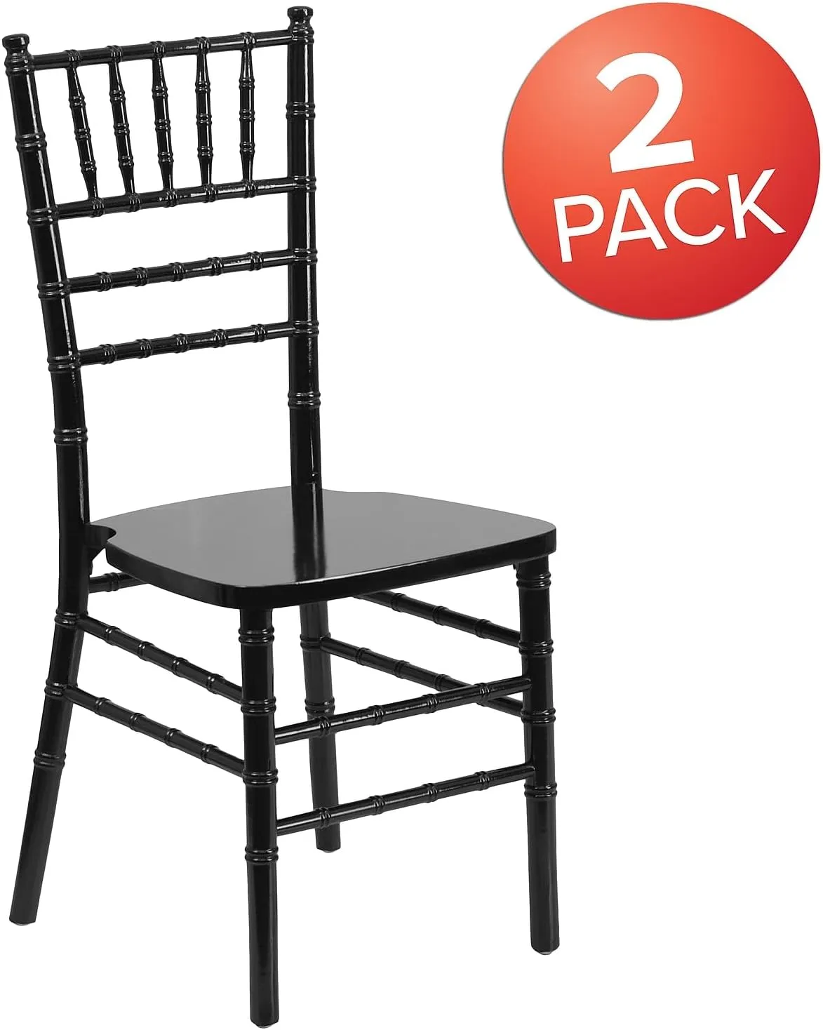 Flash Furniture 2 Pack HERCULES Series Black Wood Chiavari Chair