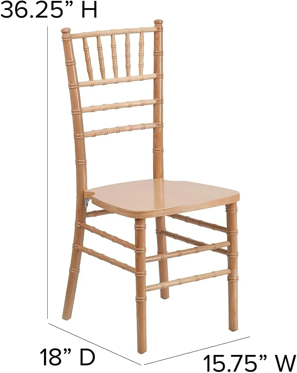 Flash Furniture 2 Pack HERCULES Series Natural Wood Chiavari Chair