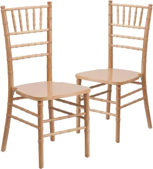 Flash Furniture 2 Pack HERCULES Series Natural Wood Chiavari Chair