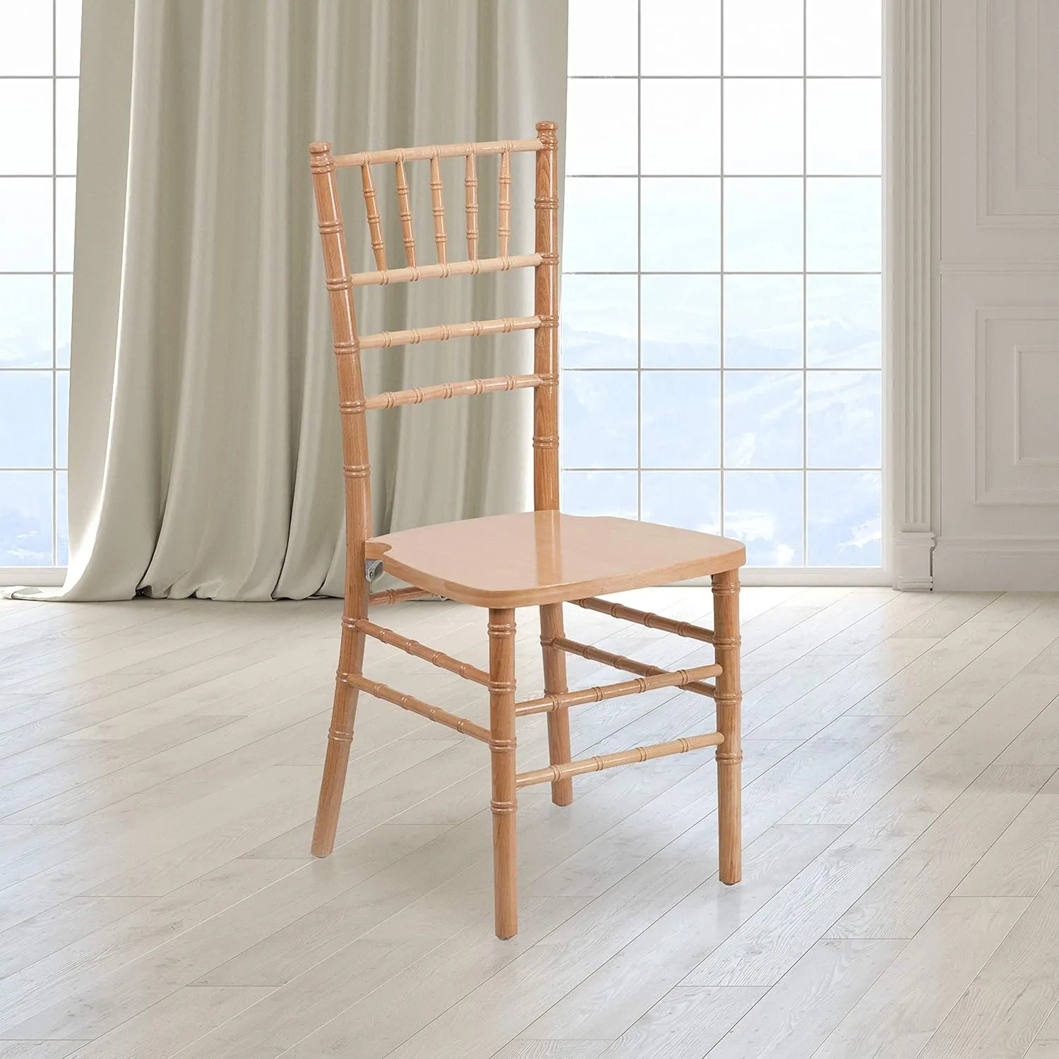 Flash Furniture 2 Pack HERCULES Series Natural Wood Chiavari Chair
