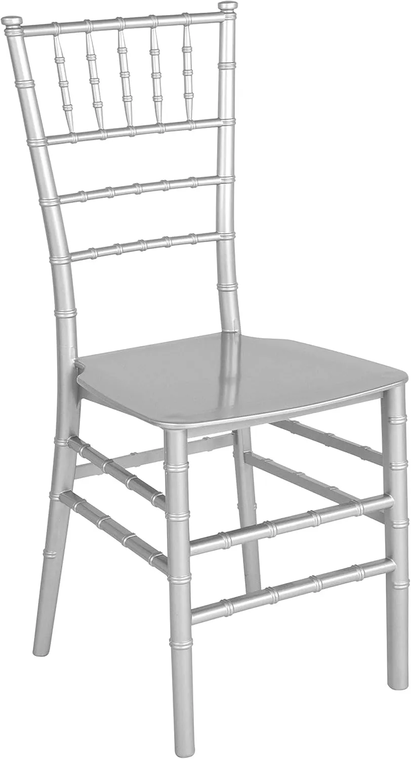 Flash Furniture 2 Pack HERCULES Series Silver Resin Stacking Chiavari Chair