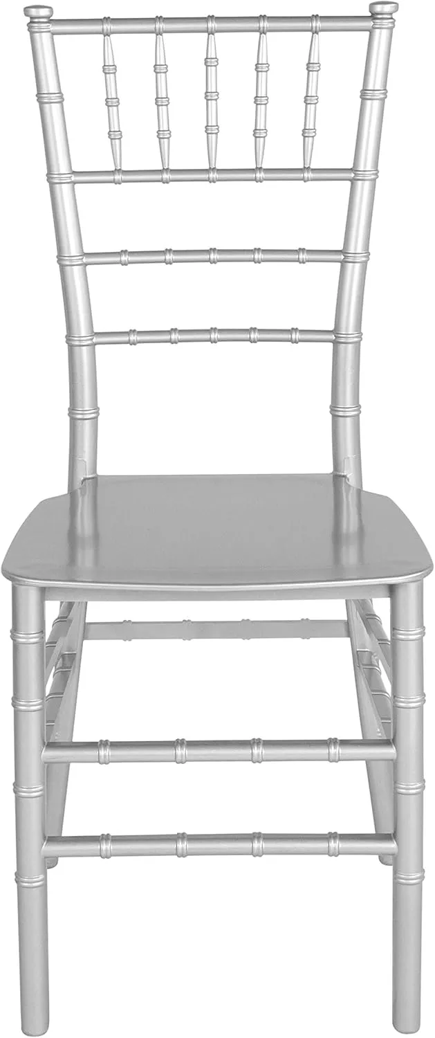 Flash Furniture 2 Pack HERCULES Series Silver Resin Stacking Chiavari Chair