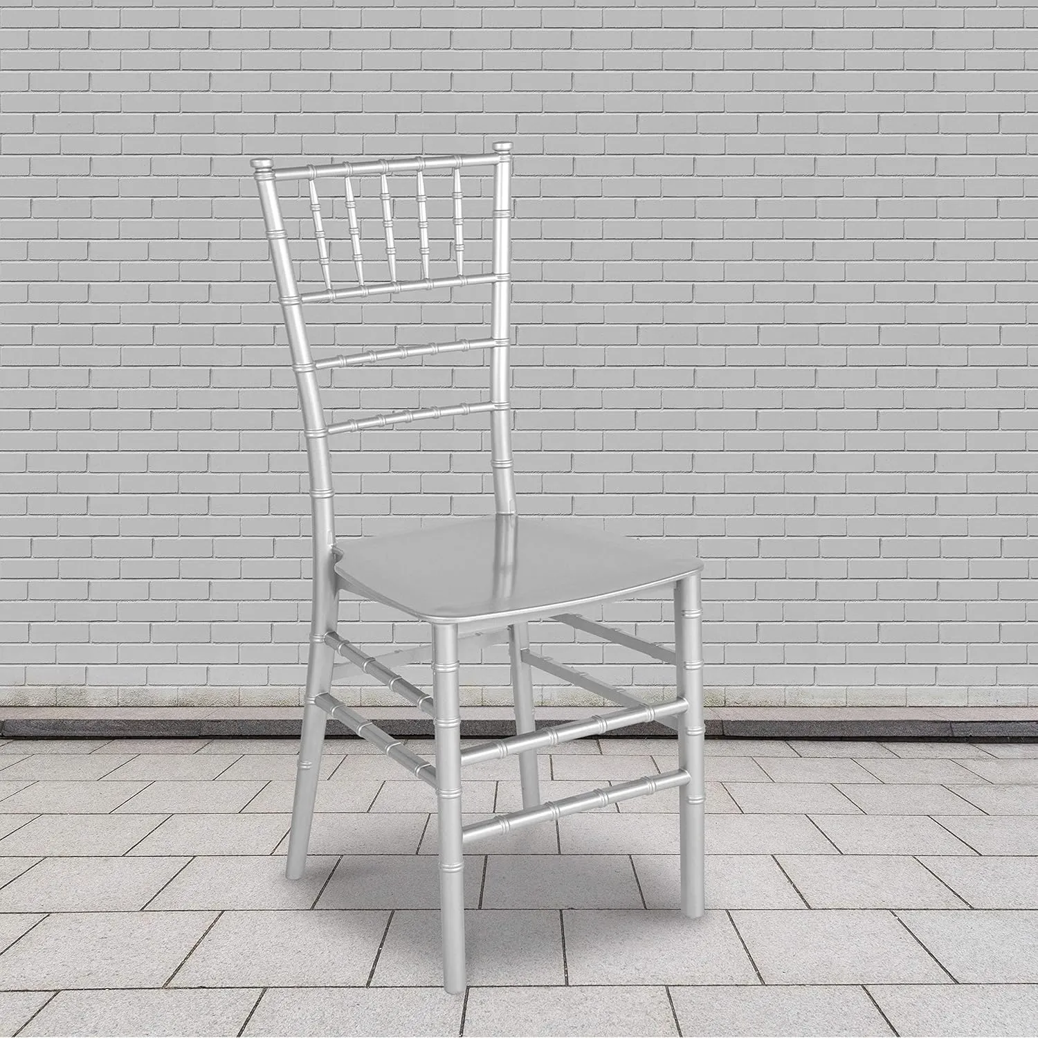 Flash Furniture 2 Pack HERCULES Series Silver Resin Stacking Chiavari Chair