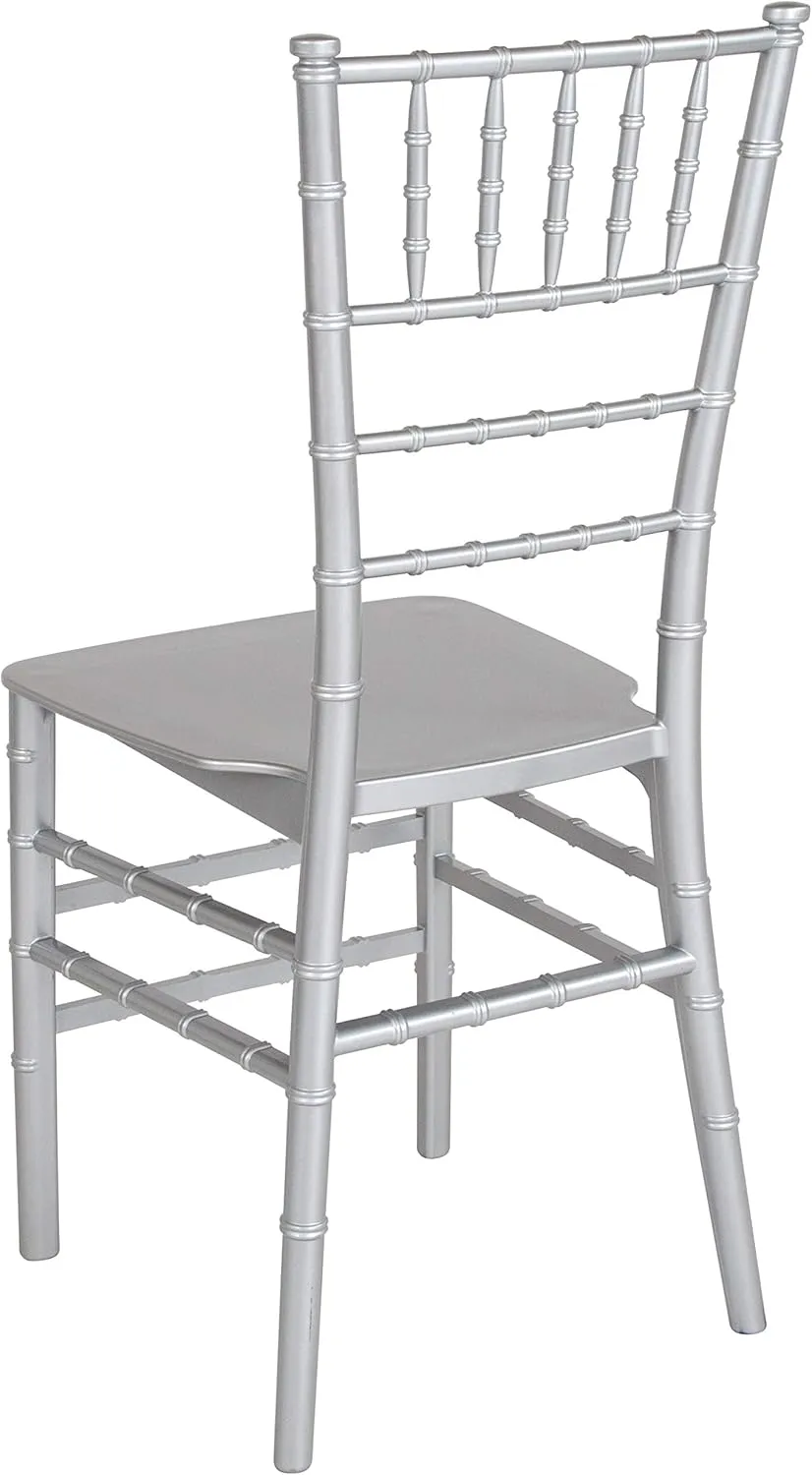 Flash Furniture 2 Pack HERCULES Series Silver Resin Stacking Chiavari Chair