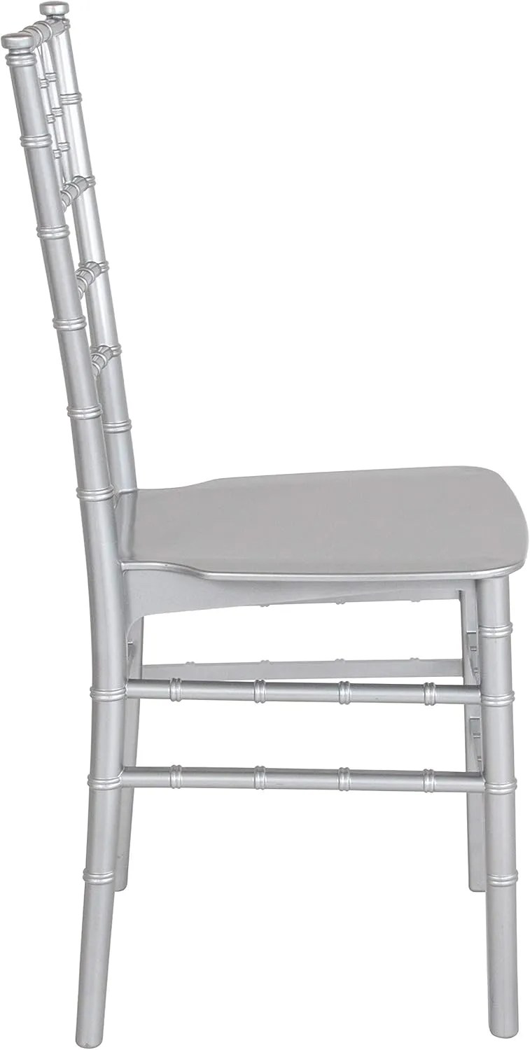 Flash Furniture 2 Pack HERCULES Series Silver Resin Stacking Chiavari Chair