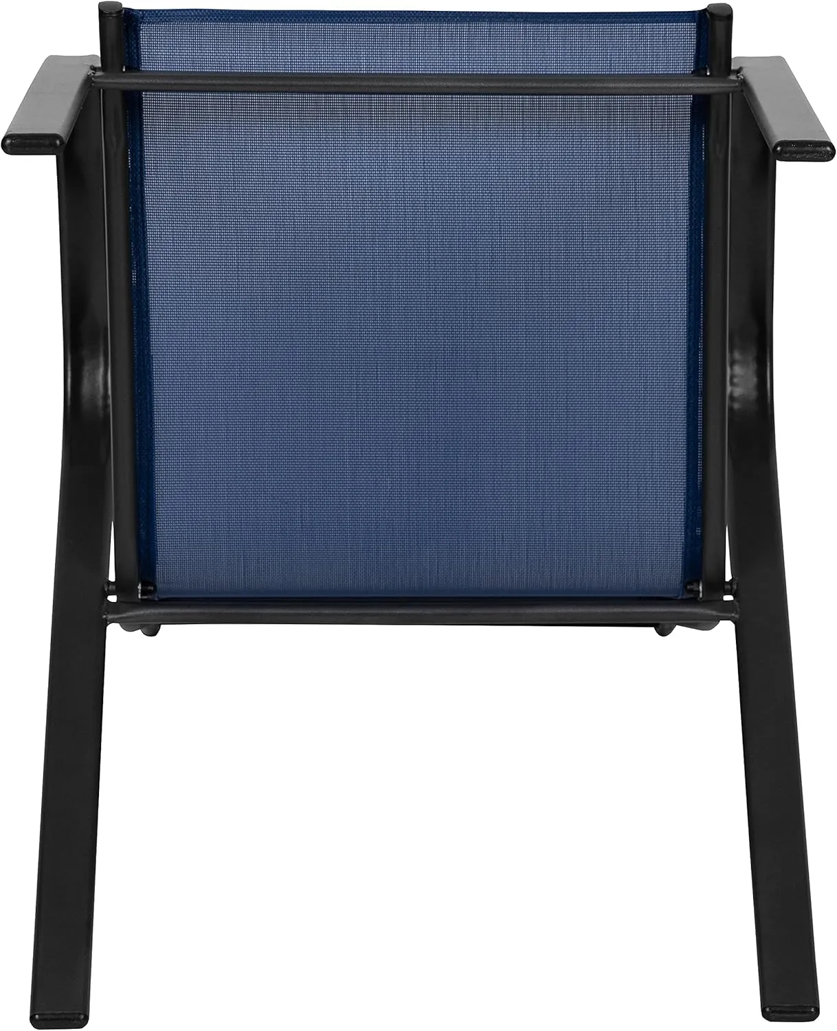 Flash Furniture Brazos Series Outdoor Stackable Patio Chairs with Flex Comfort Material, Stacking Outdoor Modern Sling Patio Chairs, Set of 4, Navy