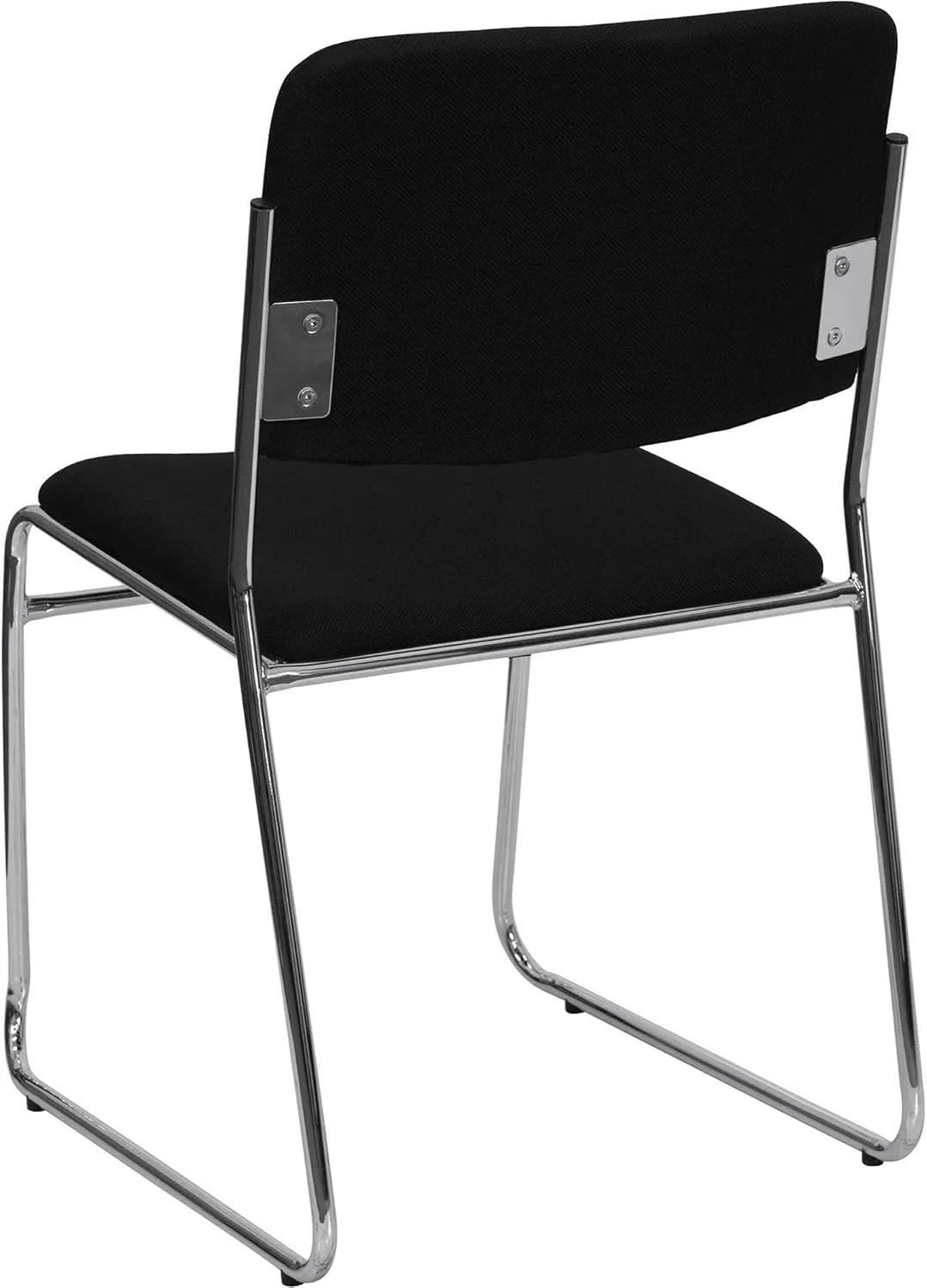Flash Furniture HERCULES Series 500 lb. Capacity Black Fabric High Density Stacking Chair with Chrome Sled Base