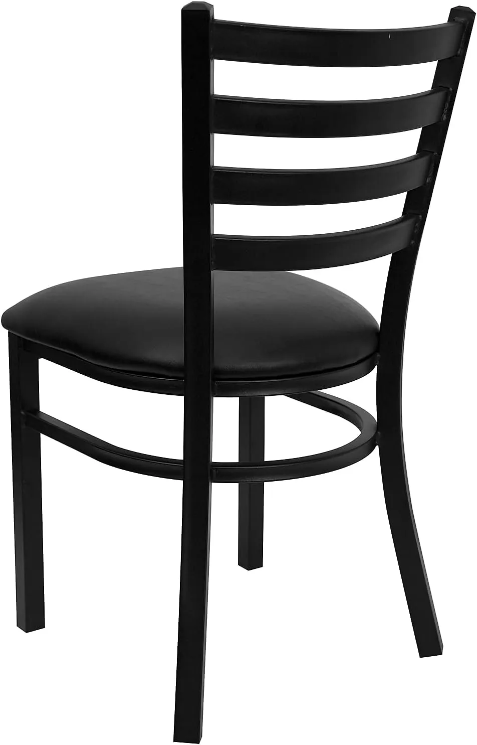 Flash Furniture Hercules Series Commercial Ladder Back Restaurant Chairs, Modern Lightweight Metal Dining Chairs with Padded Seats, Set of 2, Black