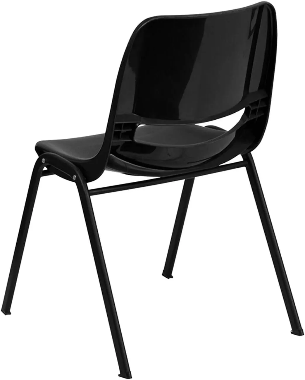 Flash Furniture Hercules Series Ergonomic Lightweight Shell School Chairs, Plastic Stacking Chairs, Set of 5, Black