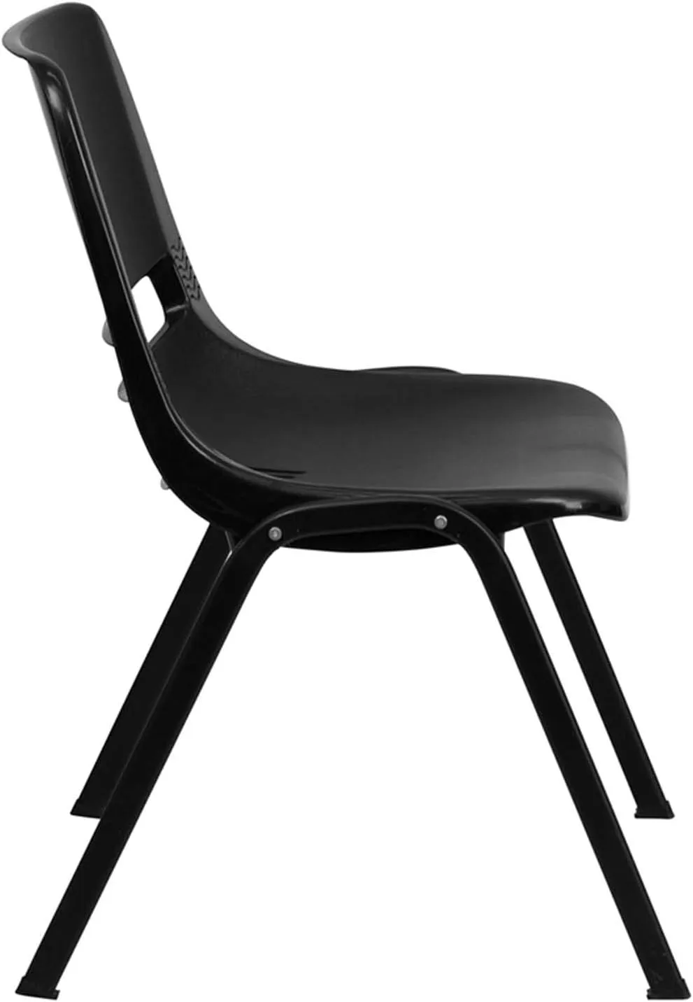 Flash Furniture Hercules Series Ergonomic Lightweight Shell School Chairs, Plastic Stacking Chairs, Set of 5, Black