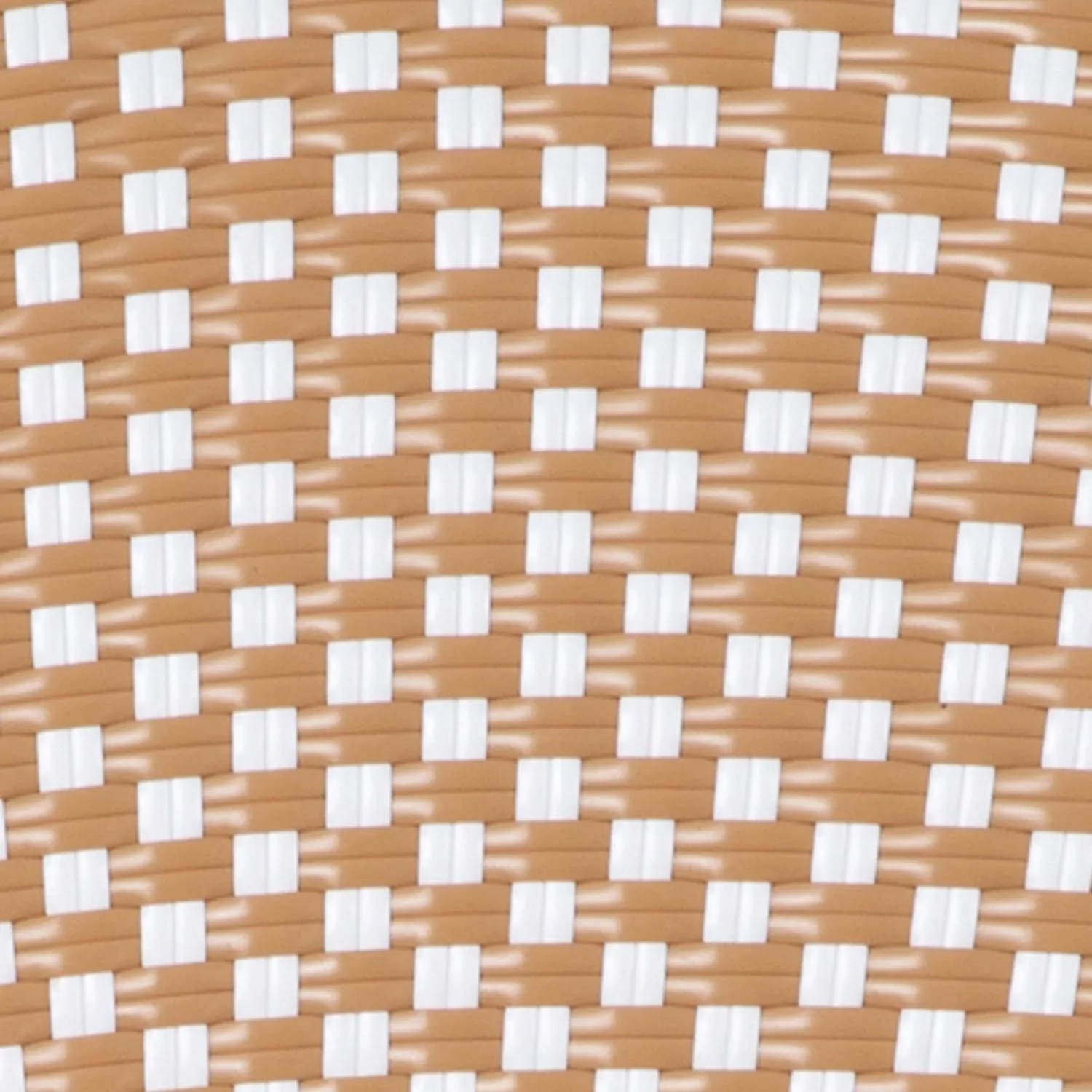 Flash Furniture Lourdes Indoor/Outdoor Commercial Thonet Bistro Stack Chair - NAT/White PE Rattan Back and Seat - Light Natural Bamboo Print Metal Frame - 4 PK