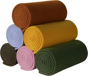 Fleece Throw Blankets Lightweight Warm Soft Cozy Pet-Friendly Bulk Fleece Throw Blanket Kids Solid for Home Bed, Sofa,Office, Gifts (Pack of 6-50 x 60 inch,Multiple 3)