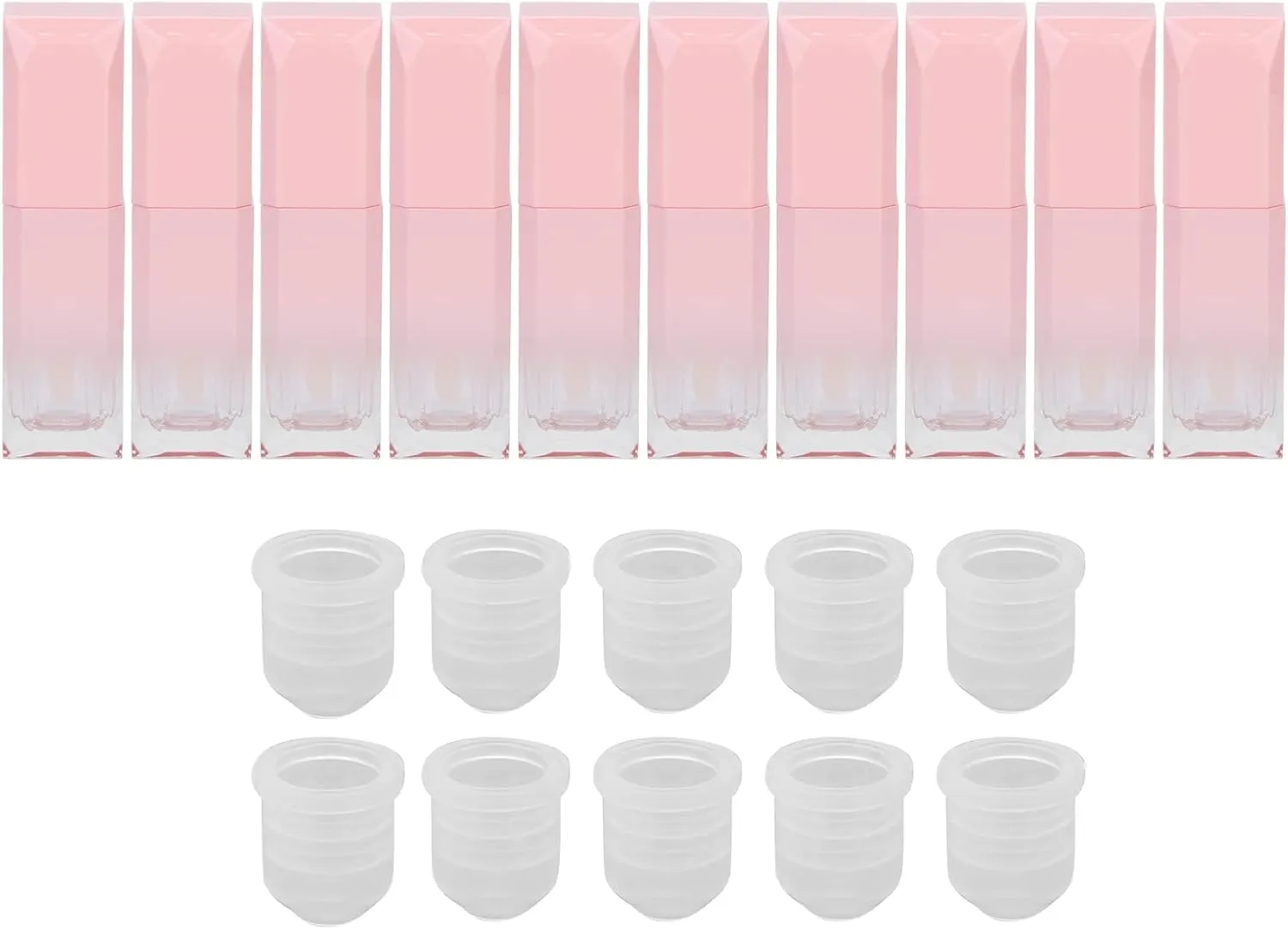 flexman 10 Pieces 6ml Empty Lip Gloss Tubes, Clear Mini Reusable Lip Balm Gloss Containers Bottles, Portable Refillable Lipstick Containers with Rubber Stoppers for DIY Lip Gloss, Lip Samples