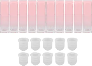 flexman 10 Pieces 6ml Empty Lip Gloss Tubes, Clear Mini Reusable Lip Balm Gloss Containers Bottles, Portable Refillable Lipstick Containers with Rubber Stoppers for DIY Lip Gloss, Lip Samples