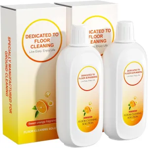 Floor Cleaning Solution Compatible With Tineco, Deep Cleans for Multiple Hard Floors, Suitable With All Robot Vacuums with Mopping and Cordless Wet/Dry Vacuum Mop (Sweet Orange 2 Bottle)