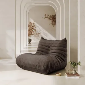 Foam Bean Bag Chairs for Adults, Bean Bag Sofa Sack Corduroy Bean Bag for Living Room Bedroom Dorm Office,Brown