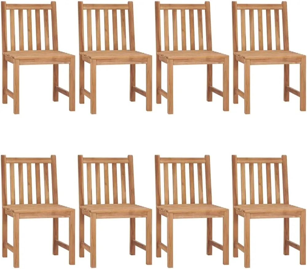 Folding Beach Chairs Heavy Duty Beach chairsPatio Chairs 8 pcs with Cushions Solid Teak WoodSuitable for Garden Patio Living Room
