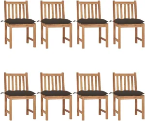 Folding Beach Chairs Heavy Duty Beach chairsPatio Chairs 8 pcs with Cushions Solid Teak WoodSuitable for Garden Patio Living Room