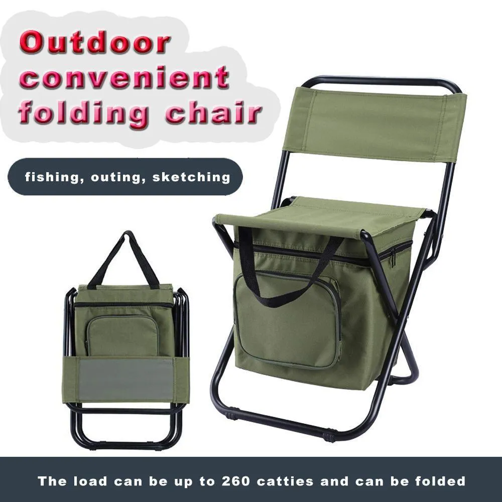 Folding Camping Chair Backpack Lightweight Outdoor Fishing Stool Portable Seat