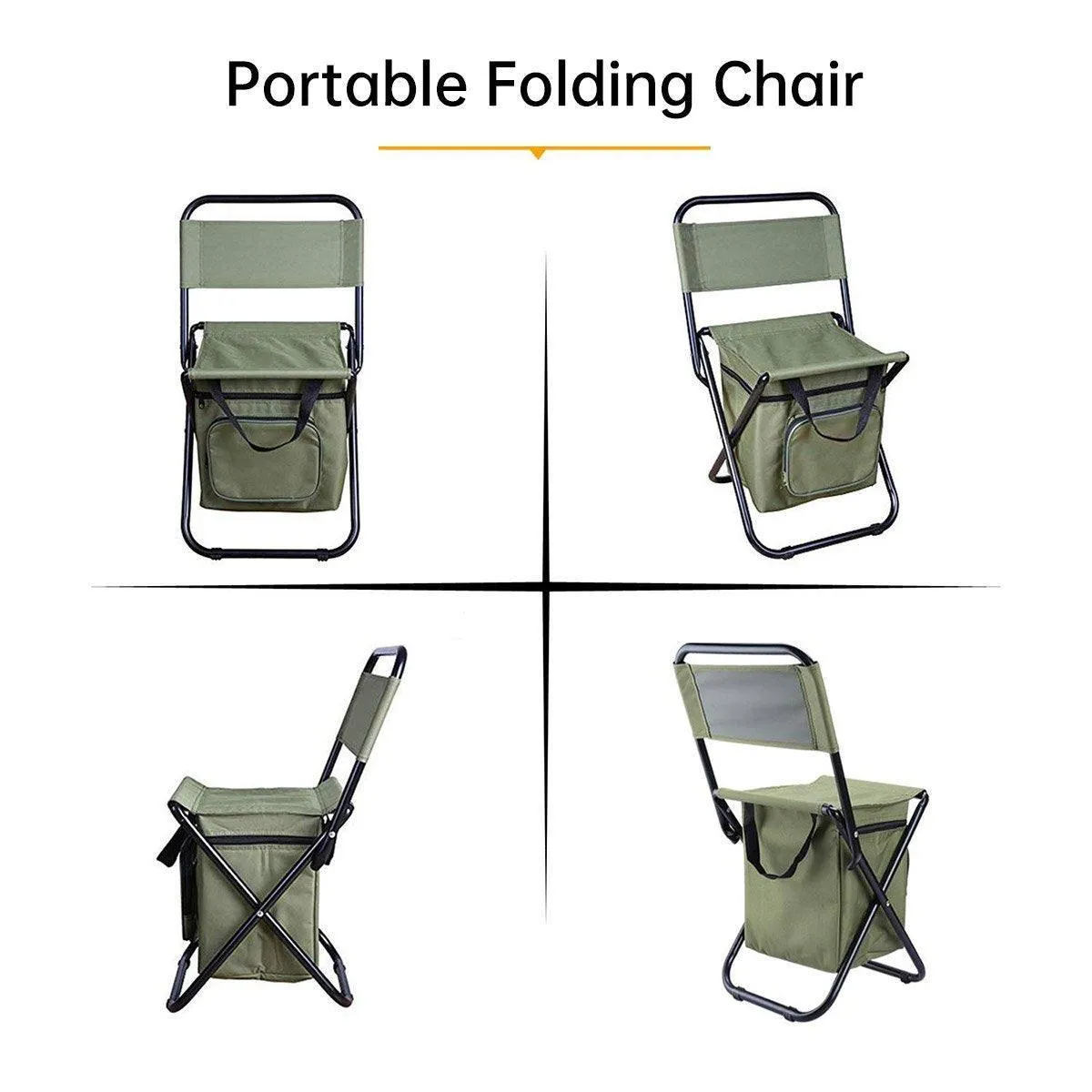 Folding Camping Chair Backpack Lightweight Outdoor Fishing Stool Portable Seat