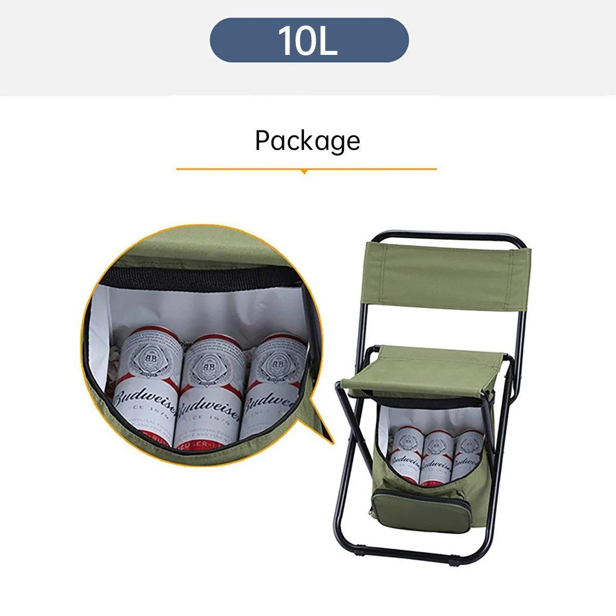 Folding Camping Chair Backpack Lightweight Outdoor Fishing Stool Portable Seat