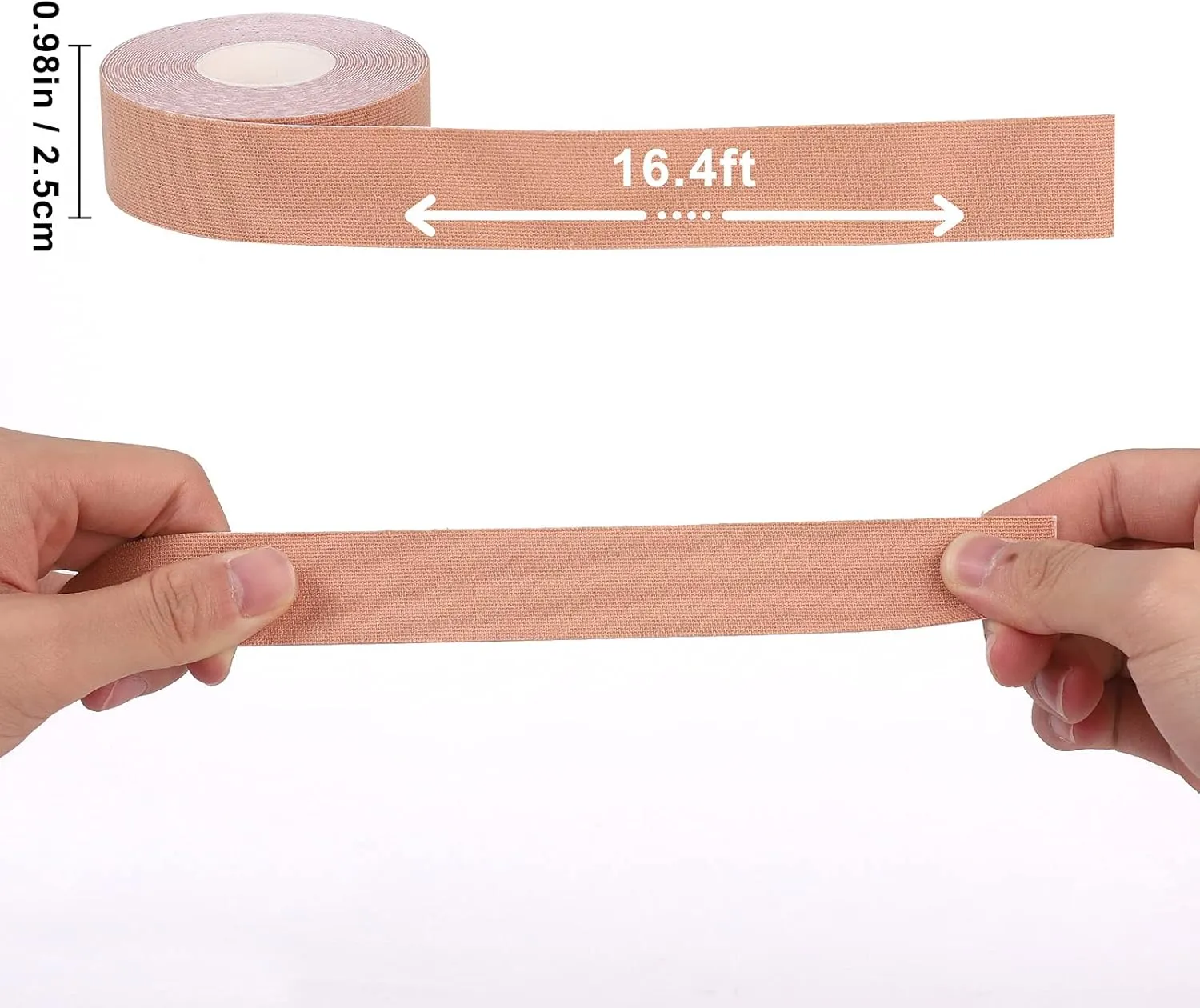 FOU Kinesiology Tape Kinetic Tape (8 Rolls) Waterproof Athletic Sports Tape Physio Tape for Knees, Shoulder, Ankles, Elbow, Pain Relief,Joint Support and Recovery Uncut 1inch 16.4ft Roll(Beige)