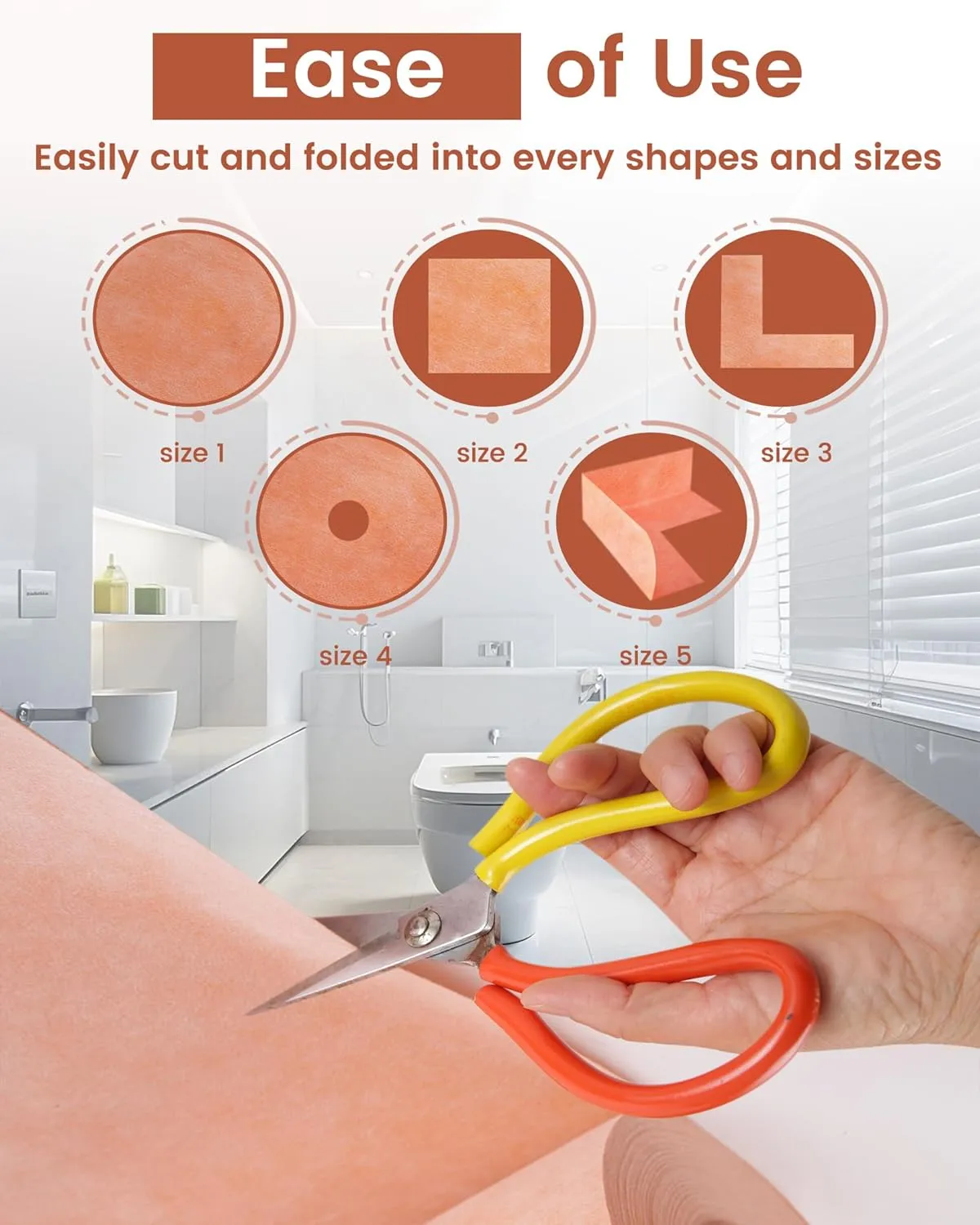Foundgo 108 Sq Ft/ 39.3inch*33ft Waterproof Membrane for Shower 24mil Waterproofing Membrane Roll, Shower Waterproof Membrane Band, 100% Water Proof Strip for Sauna Bathroom Kitchen Walls Corners