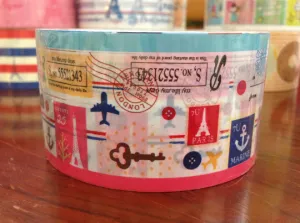 French theme Duct Tape - Eiffel Tower & Keys patchwork 15meters DTB145