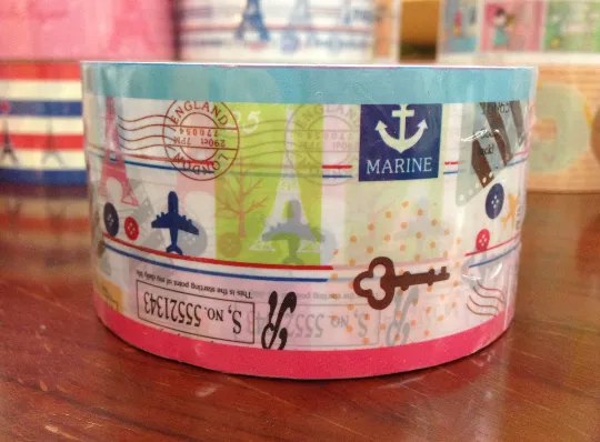 French theme Duct Tape - Eiffel Tower & Keys patchwork 15meters DTB145