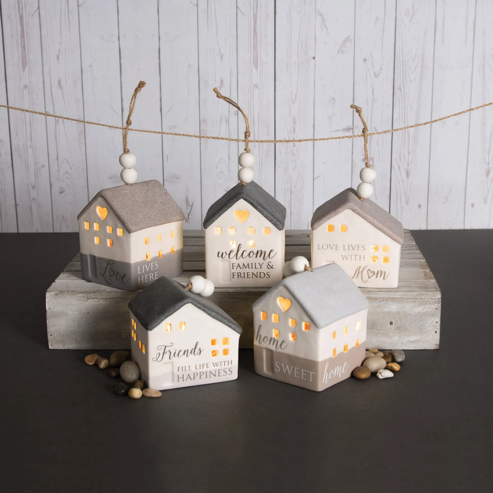 Friends 3.75" LED Lit Hanging Porcelain House