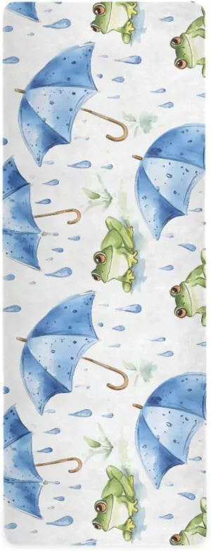 Frogs Lying on The Ground Yoga Mat Non Slip Thick Pilates Fitness Mats Portable Exercise Mats for Home Workout Gym 71 * 26 inches