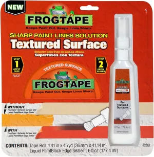 FROGTAPE 240709 Textured Surfaces Painting Tape, 1.41-Inch x 45-Yard Roll with 6 oz. Sealer, 0