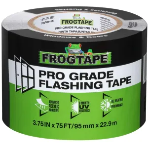 FrogTape Pro Grade Flashing Tape for Windows & Doors - All Weather & UV Resistant Flashing Tape with Advanced Acrylic Adhesive - 10 mils - 3.75 Inch Width - 75 Foot Roll - Black
