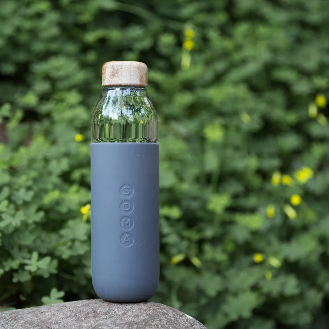 Full Circle Home Soma Glass Water Bottle, Grey