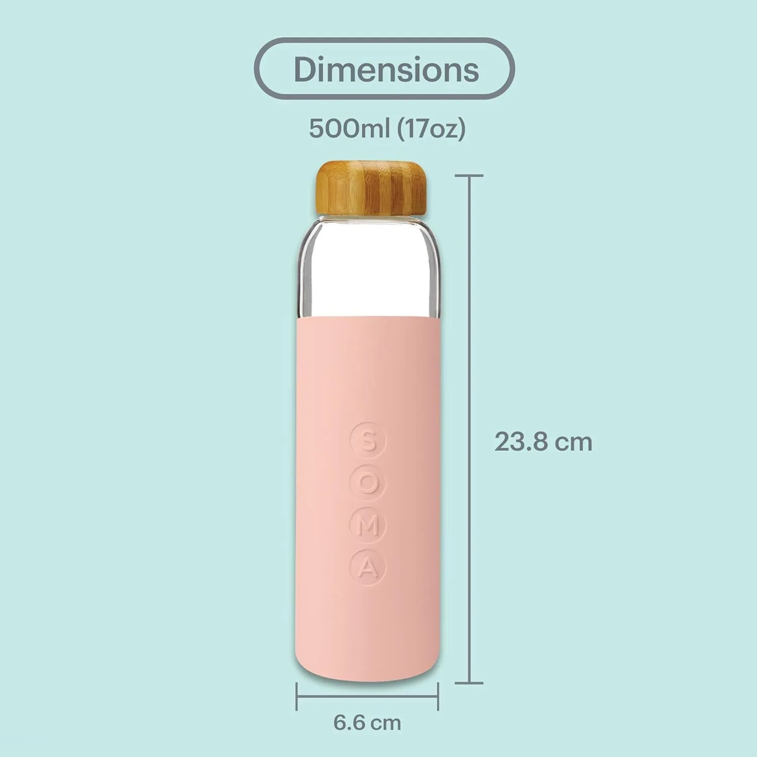 Full Circle Home V.2 17 oz. Glass Water Bottle - Blush