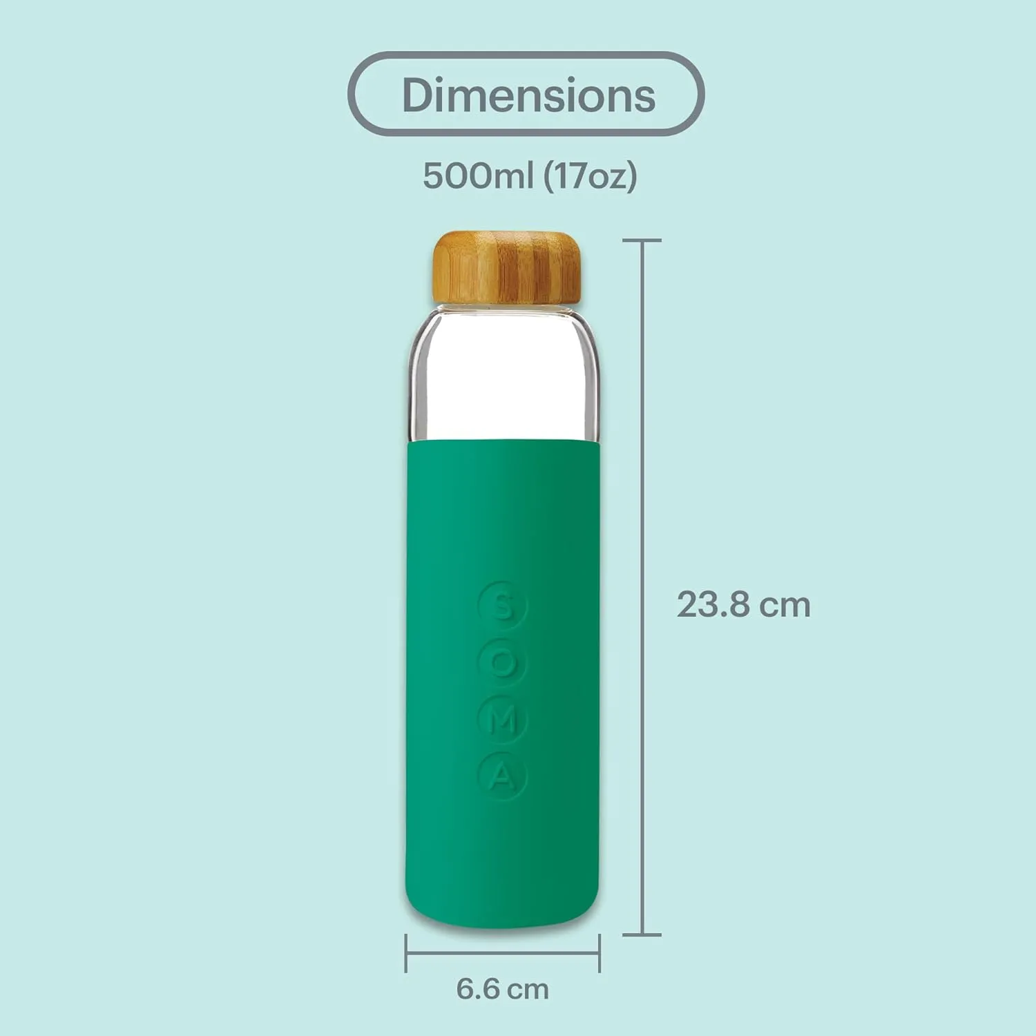 Full Circle Home V.2 17 oz. Glass Water Bottle - Emerald