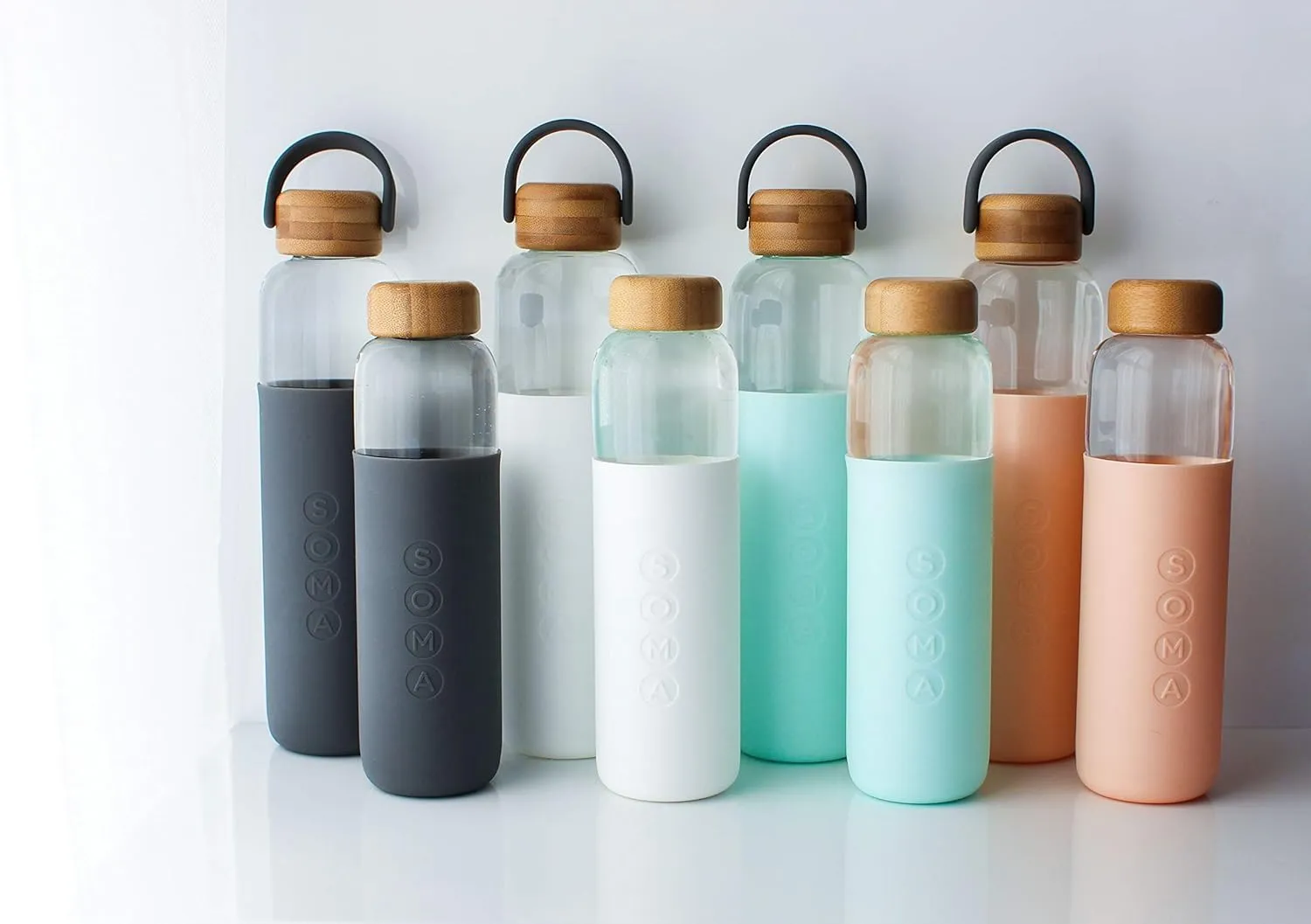 Full Circle Home V.2 17 oz. Glass Water Bottle - White