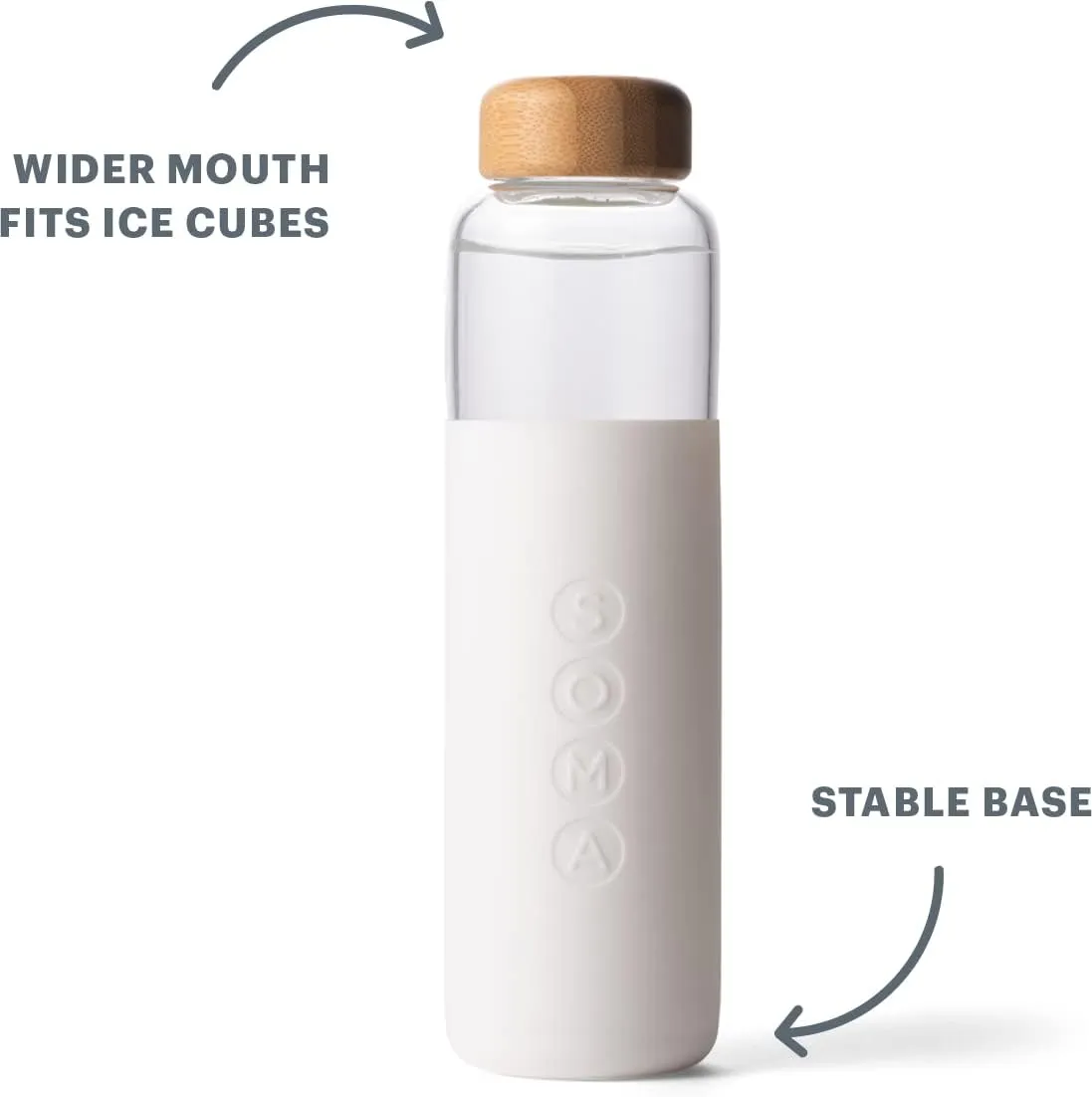Full Circle Home V.2 17 oz. Glass Water Bottle - White