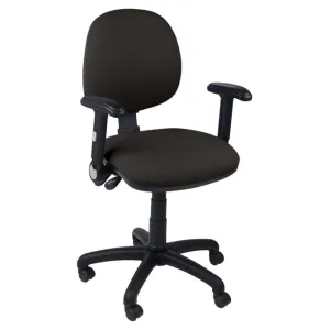 Function operator chair, mid back, black base, folding arms, standard castor, fabric upholstery, black