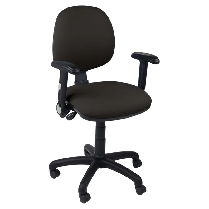 Function operator chair, mid back, black base, folding arms, standard castor, fabric upholstery, black