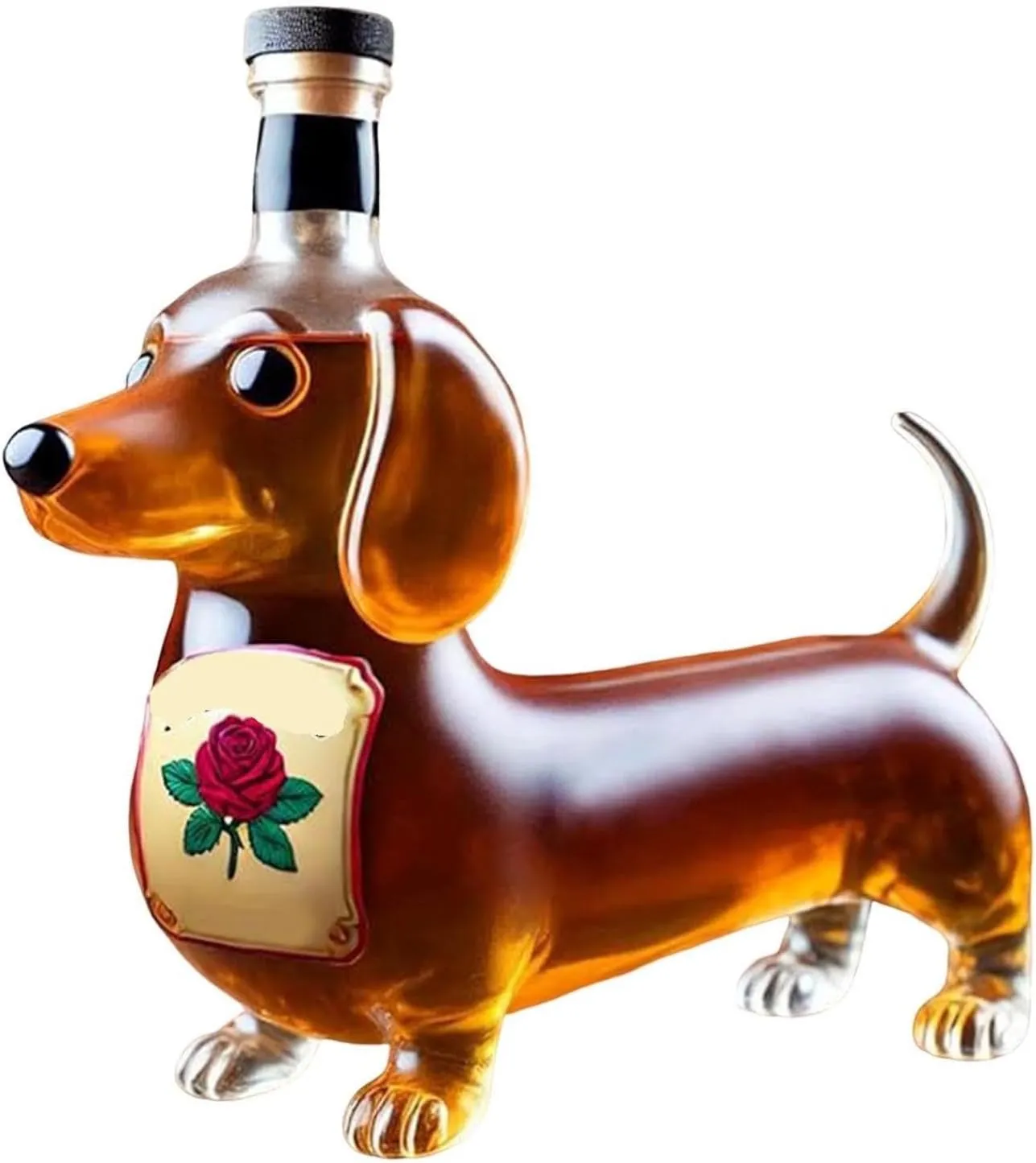 Funny Dachshund Whiskey Bottle, Dachshund Dog Whiskey Bottle, Unique Wine Decanter, Glass Dachshunds Statue Wine Bottles For Whiskey Lovers Dog Lovers, Decanters Sets for Home Bar Decoration (Style C)