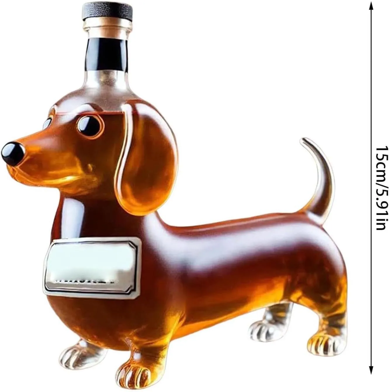 Funny Dachshund Whiskey Bottle, Dachshund Dog Whiskey Bottle, Unique Wine Decanter, Glass Dachshunds Statue Wine Bottles For Whiskey Lovers Dog Lovers, Decanters Sets for Home Bar Decoration (Style C)